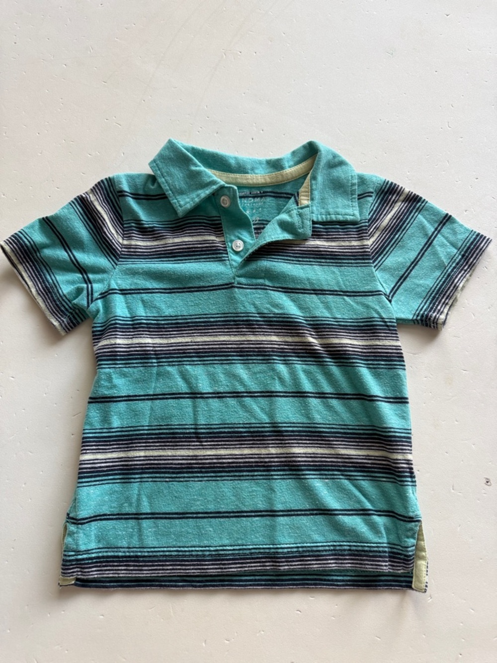 Sonoma Short-Sleeve Polo Shirt in Teal Stripes Boys 3T